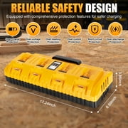 DCB104 Replacement for Dewalt Battery Charger Station, 4 Port Fast Rapid Charging Station with USB and Type-C Ports, Compatible with Dewalt All 12V 20V Max Lithium Battery