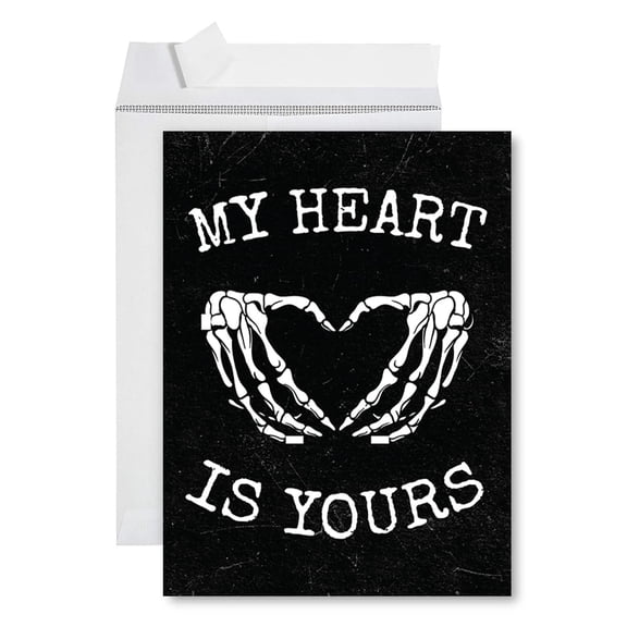 Koyal Wholesale Goth Giant Valentine Jumbo Card My Heart Is Yours 8.5x11