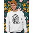 thumbnail image 2 of Corgi Pup W Santa Hat Sweatshirt Men -Image by Shutterstock, Male Small, 2 of 4