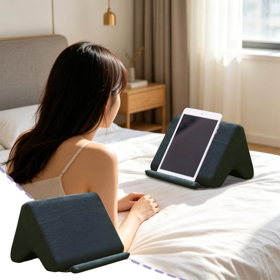 Taicans Tablet Pillow Holder,Tablet Lap Cushion,Reading Pillow with Tablet Stand,Multi Angle Adjustable Phone Holder Pillow for Bed Sofa,Soft Cotton Support Cushion for Laptop Book,Travel Nap Rest
