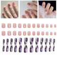 thumbnail image 3 of False Nails French Manicure Fake Tips Press On Full Nails Cover c, 3 of 8