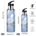 thumbnail image 2 of Yayeee 33oz Insulated Water Bottle Double Wall Stainless Steel with Flip Straw Lid, Blue Sky and River, 2 of 7