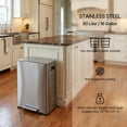 thumbnail image 3 of Innovaze 16 Gallon Stainless Steel Kitchen Trash Can, Dual 30L Compartments with Soft-Close Lid, Foot Pedals, Removable Buckets & Fingerprint-Resistant Finish, Silver, 3 of 7