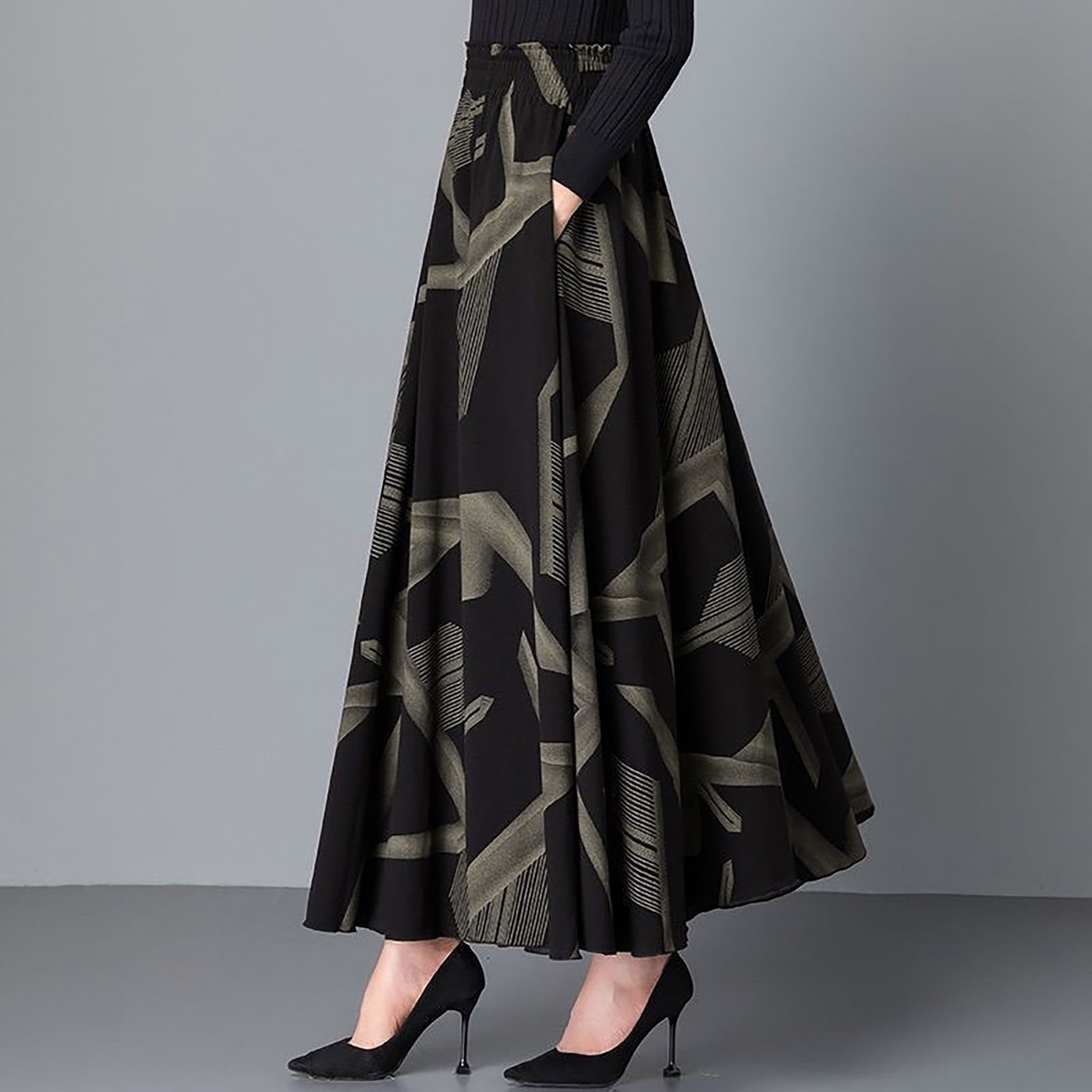 YUNAFFT Skirt for Women Plus Size Clearance Women Fashion Pocket Long ...