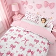 thumbnail image 3 of Erosebridal Cute Pink Bowknot Kids Twin Bedding,Cute Princess Bowknot Duvet Cover Set For Girls,Reversible Pink,2pcs(No Comforter), 3 of 6