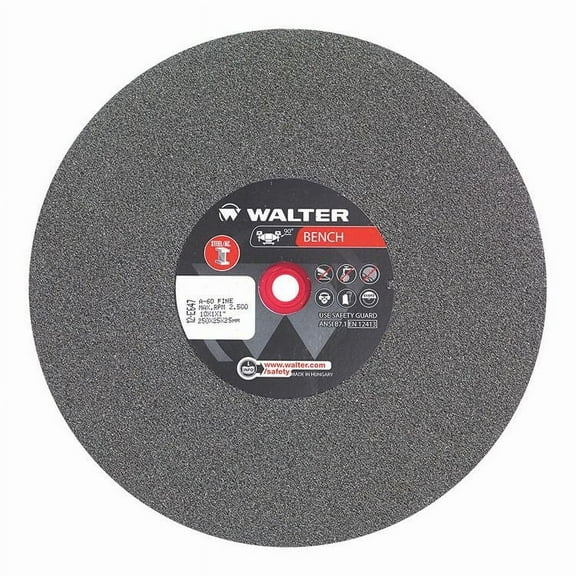 Walter 12E647 Bench Grinding Wheel 1" x 10" x 1" Arbor Type 1 Fine Grade