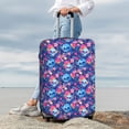 thumbnail image 3 of Lsque Blue Skull Flower Printed Luggage Cover, Travel Luggage Protector,Scratch and Dirt Resistant, Fits 18-32 Inch Luggage - Medium, 3 of 9