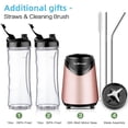 thumbnail image 3 of La Reveuse Smoothie Blender Personal Size 300 Watts with 2 Pieces 18 oz BPA Sports Bottles (Pink), 3 of 7