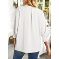 thumbnail image 2 of Top Dokotoo de verano con cuello en V y manga corta para mujer, color blanco S, 2 of 4
