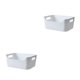 thumbnail image 2 of Yuarrent Caja de almacenamiento con asa, contenedor de plástico duradero, cesta organizadora, asa de almacenamiento portátil de PP, blanco 2piezas, 2 of 6