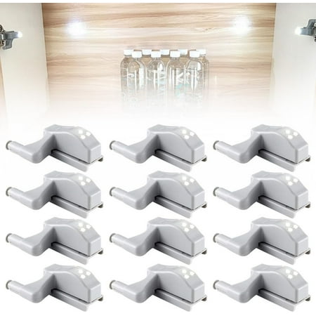 

Hinge LED Light 2024 Nueva bisagra LED Sensor de luz Universal Gabinete Bisagra LED Sensor Luz Armario LED Bisagra Luz para el hogar Cocina Sala de estar 12 paquetes Akmoler