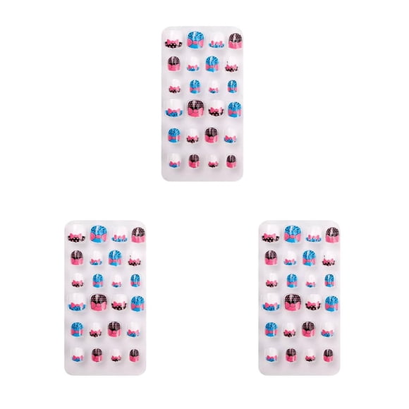 Seitruly 1 Juego de envolturas navideñas para uñas prensa en las uñas para niños dibujos animados Adorable pre-pegamento niños regalos Type1 NO1