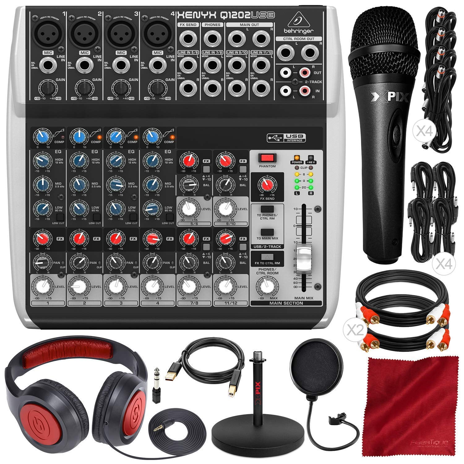 Behringer XENYX Q1202USB 12Input, 2Bus Mixer with Microphone and