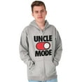 thumbnail image 3 of Uncle Mode On Off Gym Birthday Men's Big & Tall Graphic Zip Up Hoodie Brisco Brands 2X, 3 of 5