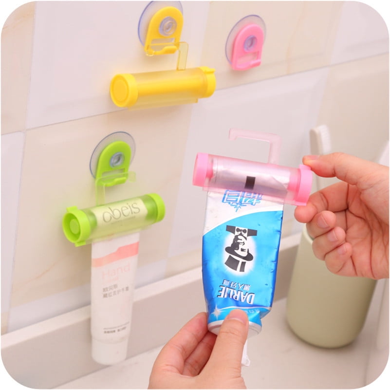4 Ez Plastic Tube Squeezer Toothpaste Dispenser Holder Rolling Bathroom Extract 