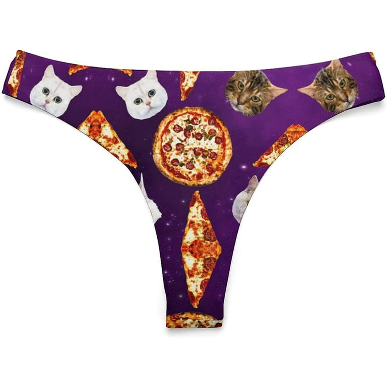 Pepperoni Pizza Women's Thong Panties Sexy T Back Panty Underwear