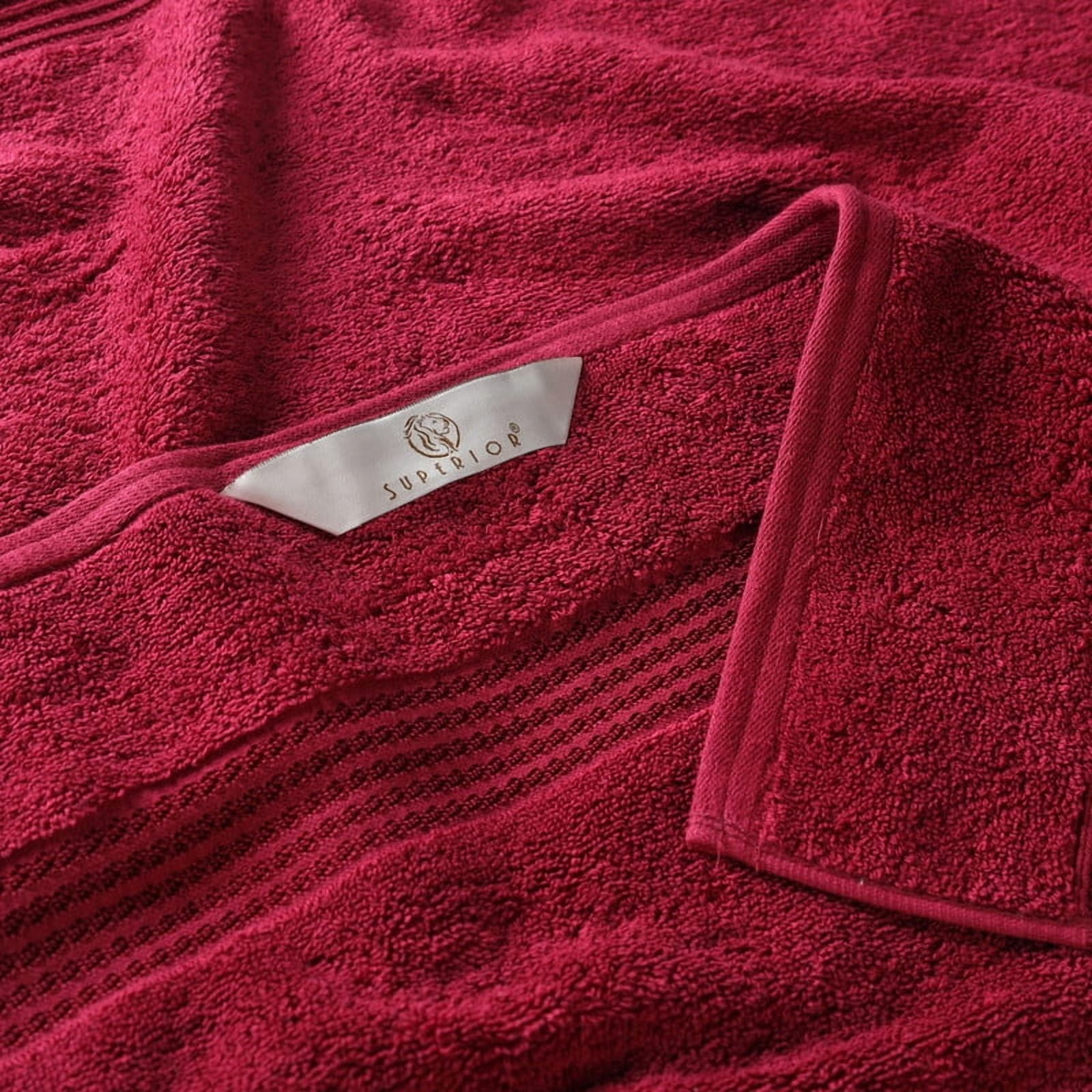 Superior Egyptian Cotton Absorbent 12-Piece Burgundy Towel Set