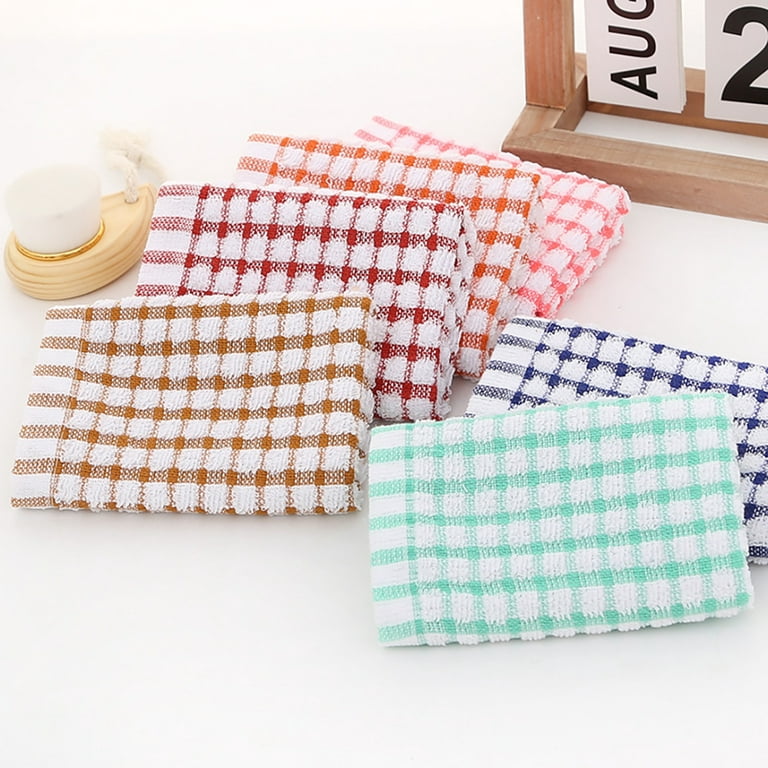 TureClos Dish Cloth Cotton Quick Dry Kitchen Towel Absorbent Cleaning Tea  Rag Kitchen Duster Towel, Dark Blue