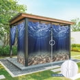 thumbnail image 6 of Outdoor Curtains for Patio Waterproof, Navy Blue Ocean Waves Outdoor Privacy Panels Grommet, Summer Beach Coastal Abstract Blackout Outside Curtains for Porch/Cabana/Pergola/Gazebo 54"x84", 2 Panels, 6 of 8