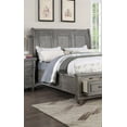 thumbnail image 5 of Grey Finish Wooden Est King Size Bed 2x Nightstands 3pc Set Bedroom Furniture Sleigh 3-Panel Design Headboard Storage Footboard, 5 of 5