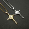 thumbnail image 6 of Jesus Cross Necklace Pendant With 14K Yellow Gold Chain And Gold Color Pave Rhinestones Iced Out Bling Jewelry For Women Men, 6 of 7