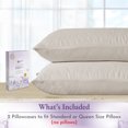 thumbnail image 4 of California Design Den 1000 Thread Count Queen / Standard Pillow Cases Set of 2 - Soft 100% Cotton Sateen - Beige (Sand Tone), 4 of 8