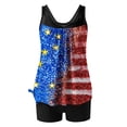 thumbnail image 5 of BRGZLK American Flag Print Swimsuit Modest Women's Tankini Bikini Set Independence Day Tank Tops Swim Shorts Modest Bathing Suit, 5 of 5