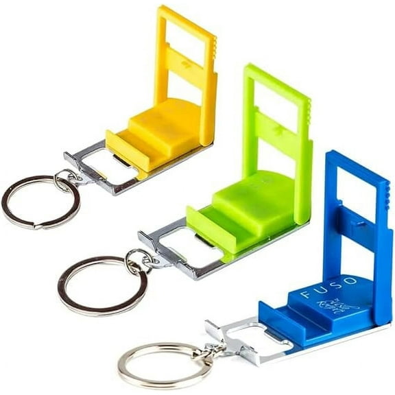 Fuso Multifunction Keychain With Smartphone Stand - Pack of 3 (Yellow, Green, Blue)