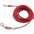 thumbnail image 1 of GFDYREE Double Head Bite Resistant Outdoor Camping Leash, Premium Steel Wire, Large Range Motion, Suitable for Small, Medium, Large Dogs, Made of Steel Wire, PVC, Ideal for (Red), 1 of 6