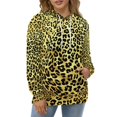 thumbnail image 3 of Gold Leopard Regular Fit Hoodie, Sporty Pullover Hooded Sweatshirt for Men Women L, 3 of 6