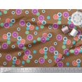 thumbnail image 3 of Soimoi Brown polyester Crepe Fabric Artistic Flower & Geometric Print Fabric by the Yard 52 Inch Wide, 3 of 5