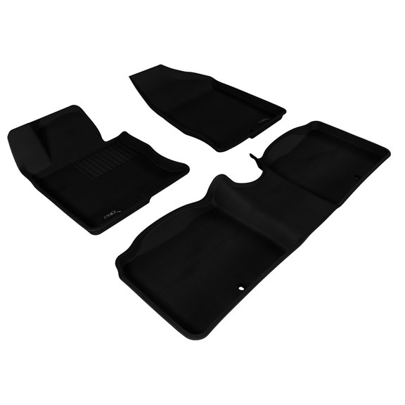 3D MAXpider L1HY02601509 Complete Set Custom Fit All-Weather Floor Mat for Select Hyundai Azera Models - Kagu Rubber (Black)