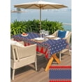 thumbnail image 5 of Outdoor Tablecloth with Umbrella Hole for Patio/Picnic/Party/Camping, Independence Day Waterproof Table Cloth Rectangle Table Cover Washable, 4th of July Star Blue Red Striped (54"x 80"), 5 of 8