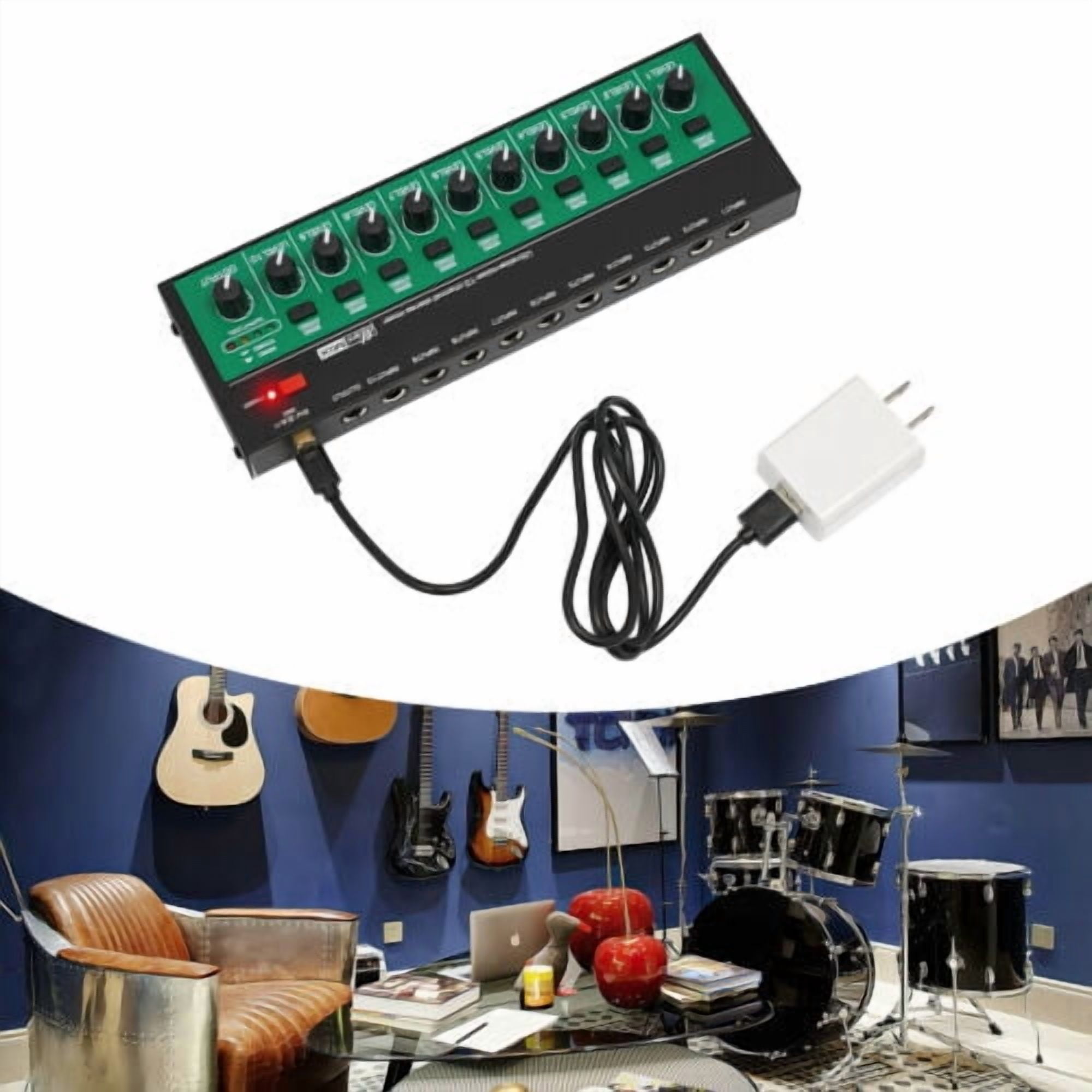 TFCFL 10 Channel Audio Mixer Professional Live Studio Mixing Console w/ USB Charging Cable & Plug
