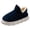 Dark Blue, variant on Pandaie Mens Womens Corduroy Closed Back Slippers Warm Fuzzy Fleece Lined Thick Cloud Sole Non Slip Ankle Bootie Slipper Indoor Bedroom Couple Shoes Size 6‑10