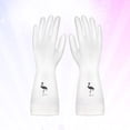 thumbnail image 3 of Cleaning Gloves Durable Rubber Waterproof Glove for Home Kitchen (Size M, Flamingo Pattern), 3 of 8