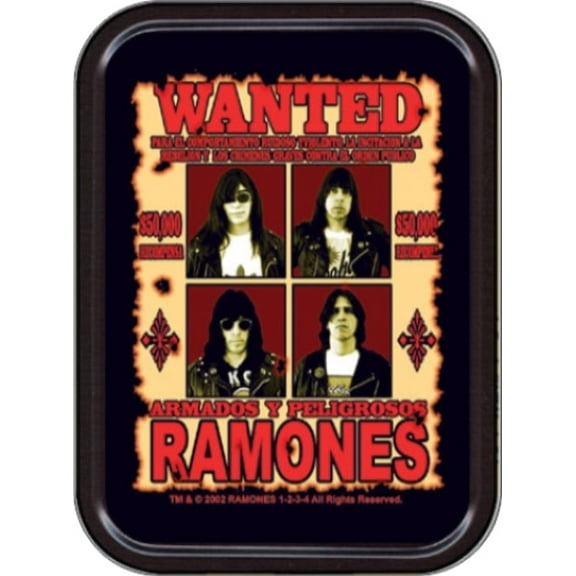 Ramones Wanted Stash Tin Storage Container 4.37" L x 3.5" W x 1" H