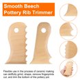 thumbnail image 4 of Uxcell 2pcs Pottery Ribs Trimming Tools Pottery Profile Curved Shaper Wave Design Tool Beech for Carving Ceramics Clay, 4 of 6