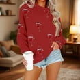 thumbnail image 2 of Frostluinai Christmas Shirts for Women Crew Neck Long Sleeve Xmas Graphic Pullover Tops Casual Loose Ugly Sweat Shirts for Ladies, 2 of 5