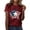 Brick Red-T Shirts, variant on Stars and Stripes 250th Anniversary USA Crew Neck T Shirts for Women Short Sleeve Summer Casual Lightweight Tee Tops Army Green S