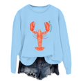 thumbnail image 4 of Women's Casual Long Sleeve Sweatshirts Lobster Printed Crew Neck Pullover Comfy Tops Fall Fashion Outfits Winter Clothes 2025, 4 of 4