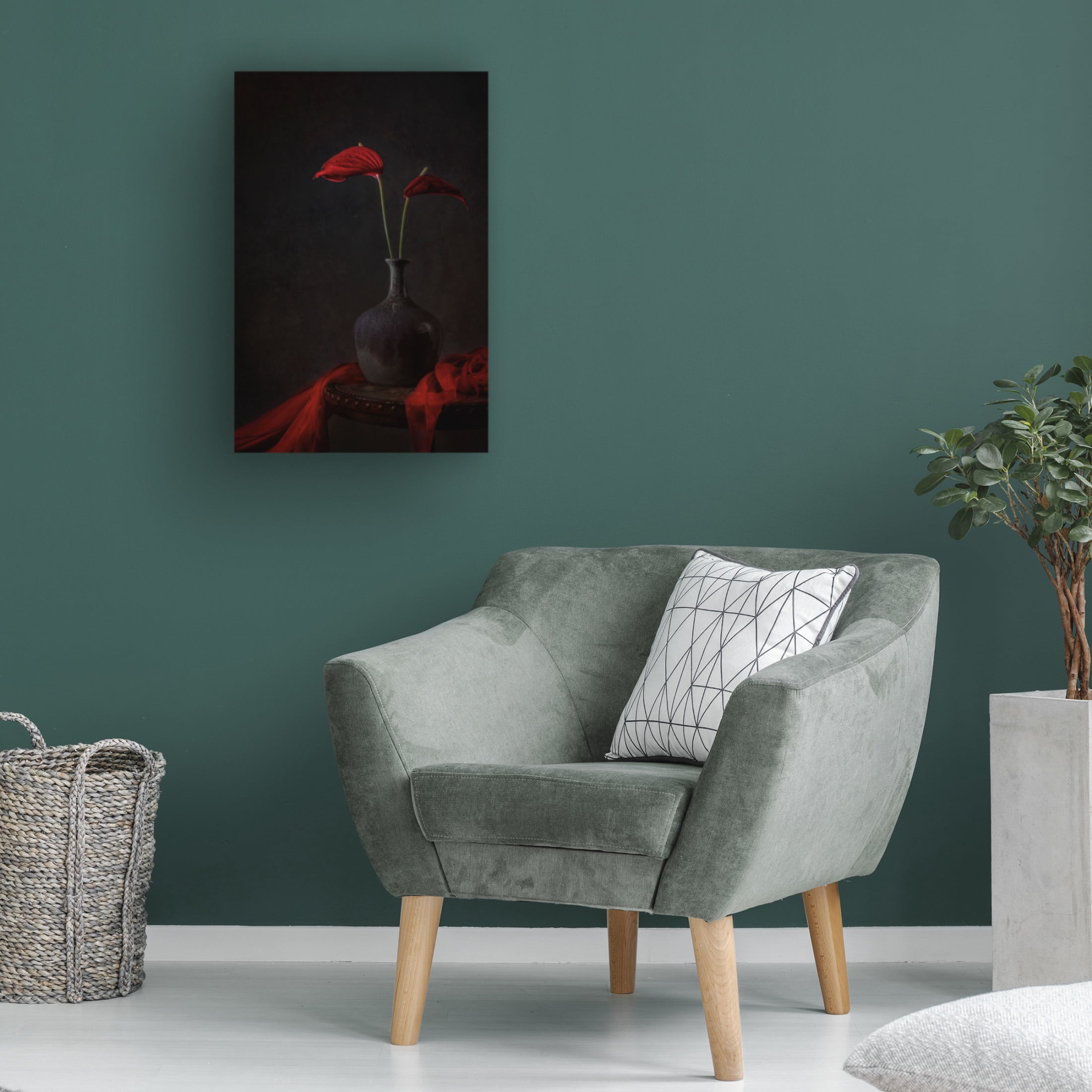 Canvas Wall Art - Lydia Jacobs 'Tropical Anthurium' Wall Art for Living Room, Bedroom, or Office Décor by Trademark Fine Art - 12 x 19 Inches