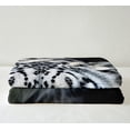thumbnail image 4 of Snow Leopard Blanket Throw Big Cat Wild Animal Sherpa Blanket Sofa Bed Living Room,Black and White Leopard Flannel Blanket Soft Plush Throw Size Twin Multi8 Twin, 4 of 5
