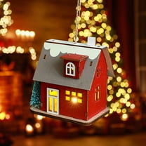 Christmas Cabin Ornaments Christmas Decorations Luminous Wooden Cabin LED Wooden Christmas Cabin Desktop Ornaments