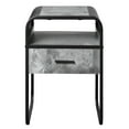 thumbnail image 2 of Concrete Grey And Black End Table For Living Area, With Drawer Shelf, Curved Edges Metal Frame 1 & Table, Room Essential Component, Edges,, 2 of 2