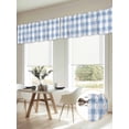 thumbnail image 2 of Buffalo Check Watercolor Blue Window Valance, Plaid Farmhouse 2 Pack Decorative Curtain for Small Windows, Light Filtering Valance with 3” Rod Pocket, 60"W x 18"L, 2 of 9