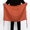 thumbnail image 3 of 100% Linen Bistro Apron with Pockets 25x35 inch - Unisex Half Apron - Caramel, 3 of 7