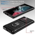 thumbnail image 3 of Case for Galaxy S22 Ultra, Camera Cover Phone Case with Rotation Ring Stand for Samsung Galaxy S22 Ultra - Black, 3 of 14