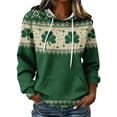 thumbnail image 2 of Pounoo St Patricks Day Hoodies for Women Shamrock Print Waffle Knit Sweatshirt Comfortable Fashion Casual Saint Patricks Shirt Gift, 2 of 5