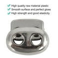 thumbnail image 4 of 50pcs Plastic Spring Cord Locks Rope Fastener Double Holes Toggle Stoppers Sliders for Backpack Shoelaces, Silver Tone, 4 of 7